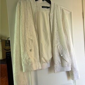 Ralph Lauren White Lace Bomber Jacket